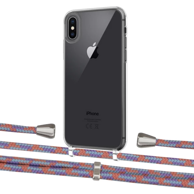 Чехол Upex Crossbody Protection Case для iPhone XS | X Crystal with Aide Blue Sunset and Casquette Silver (UP101584)