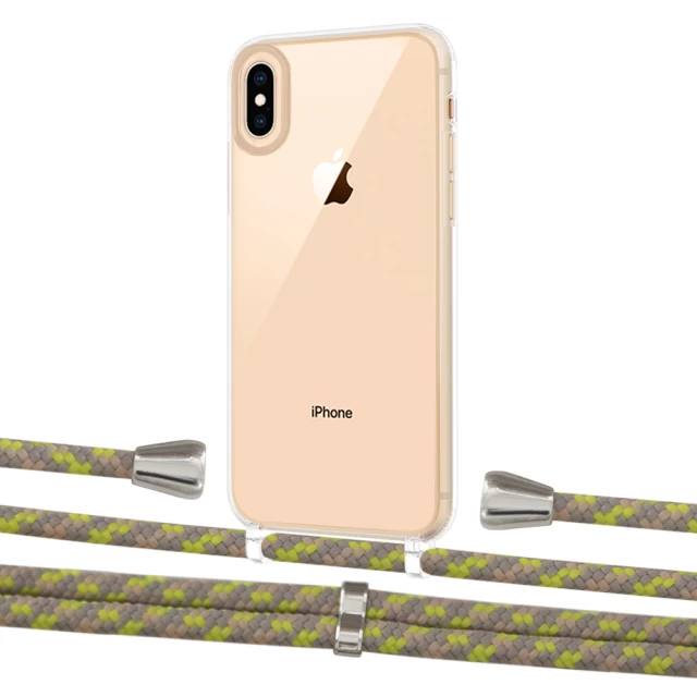 Чохол Upex Crossbody Protection Case для iPhone XS | X Crystal with Aide Lime Camouflage and Casquette Silver (UP101590)