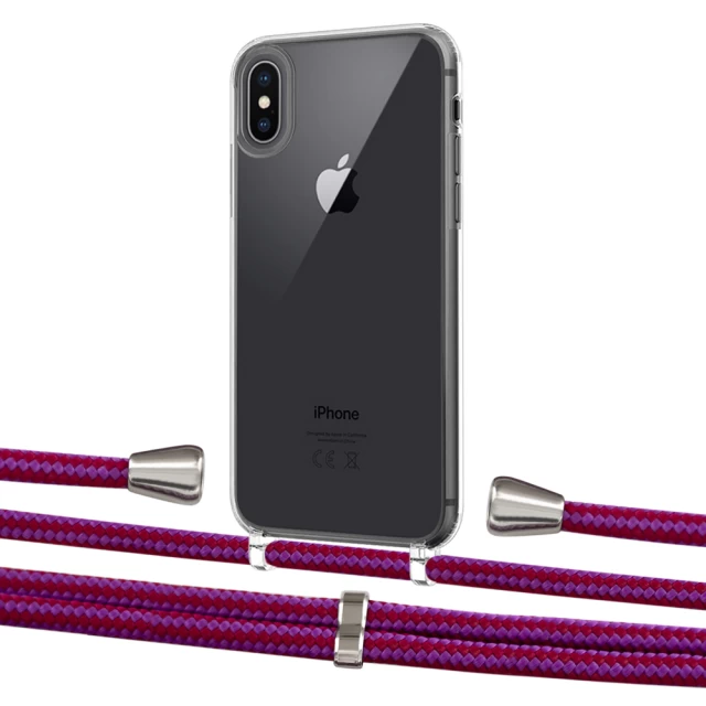 Чехол Upex Crossbody Protection Case для iPhone XS Max Crystal with Aide Rouge Cramoisi and Casquette Silver (UP102154)