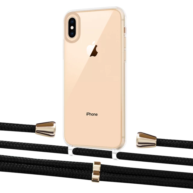 Чехол Upex Crossbody Protection Case для iPhone XS | X Crystal with Aide Black and Casquette Gold (UP101596)