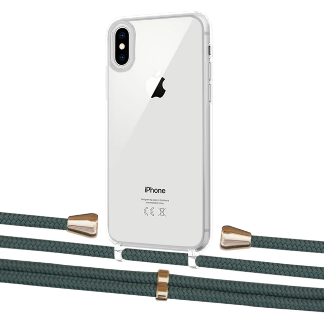 Чехол Upex Crossbody Protection Case для iPhone XS | X Crystal with Aide Cactus and Casquette Gold (UP101598)
