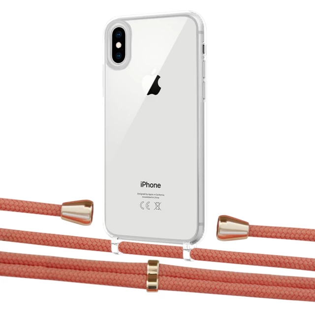 Чохол Upex Crossbody Protection Case для iPhone XS Max Crystal with Aide Cantaloupe and Casquette Gold (UP102162)