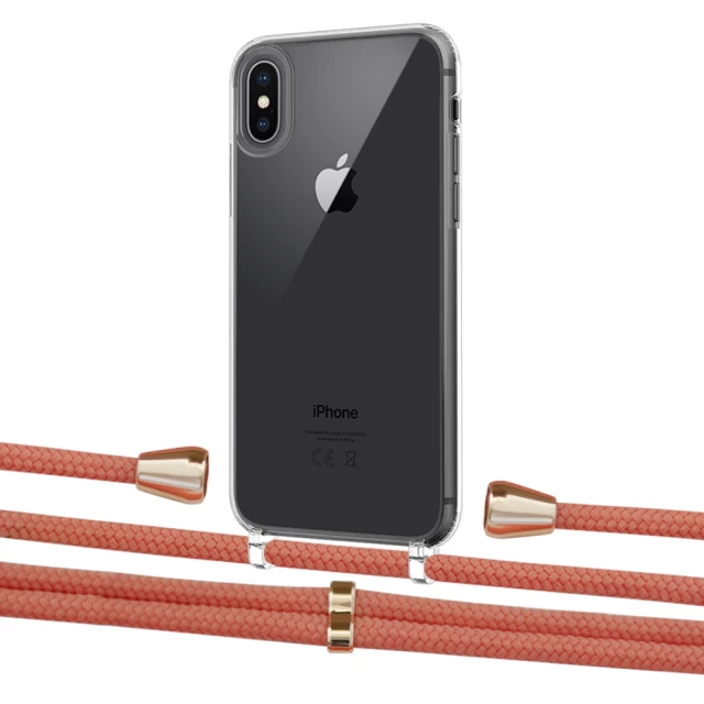 Чехол Upex Crossbody Protection Case для iPhone XS | X Crystal with Aide Cantaloupe and Casquette Gold (UP101602)