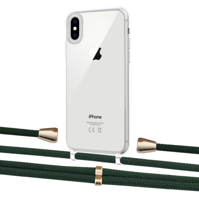 Чохол Upex Crossbody Protection Case для iPhone XS | X Crystal with Aide Cyprus Green and Casquette Gold (UP101604)