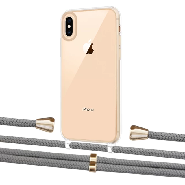Чохол Upex Crossbody Protection Case для iPhone XS | X Crystal with Aide Gray and Casquette Gold (UP101607)