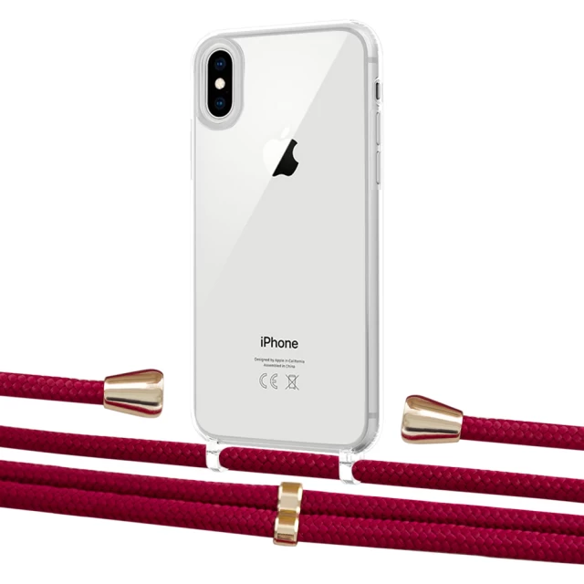 Чехол Upex Crossbody Protection Case для iPhone XS | X Crystal with Aide Chili Pepper and Casquette Gold (UP101608)