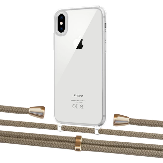 Чехол Upex Crossbody Protection Case для iPhone XS | X Crystal with Aide Champagne and Casquette Gold (UP101609)