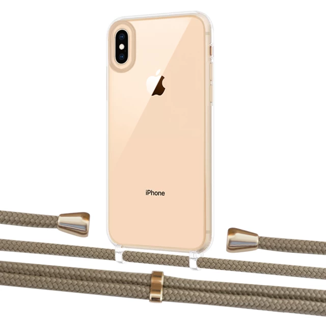 Чохол Upex Crossbody Protection Case для iPhone XS | X Crystal with Aide Champagne and Casquette Gold (UP101609)