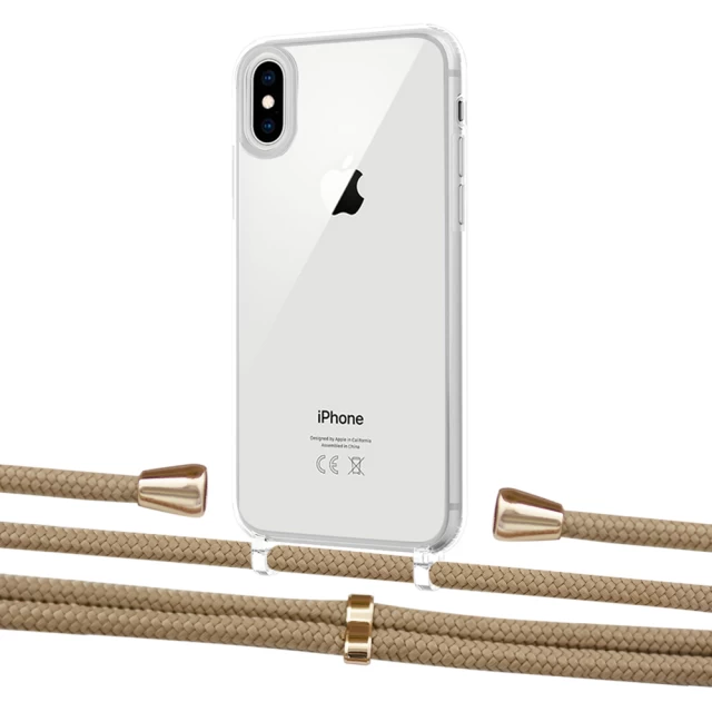 Чохол Upex Crossbody Protection Case для iPhone XS Max Crystal with Aide Sand and Casquette Gold (UP102170)