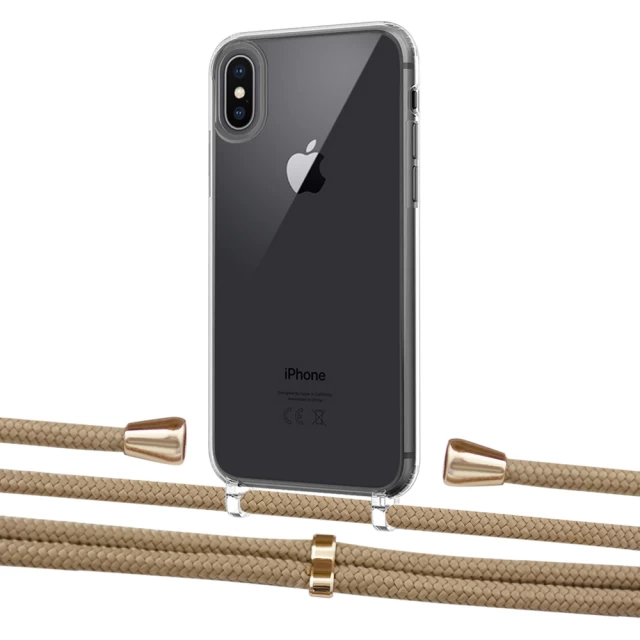 Чохол Upex Crossbody Protection Case для iPhone XS | X Crystal with Aide Sand and Casquette Gold (UP101610)