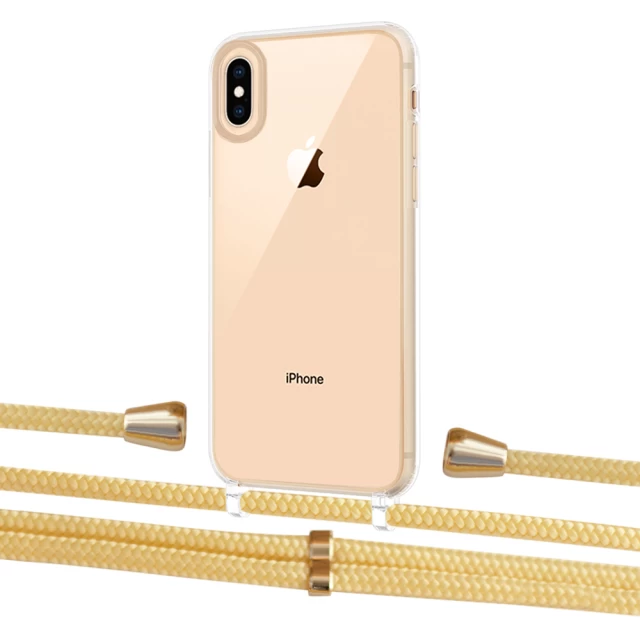 Чехол Upex Crossbody Protection Case для iPhone XS | X Crystal with Aide Banana and Casquette Gold (UP101613)