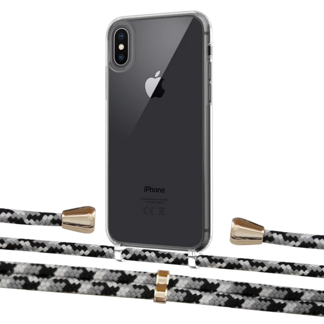 Чохол Upex Crossbody Protection Case для iPhone XS Max Crystal with Aide Life Road and Casquette Gold (UP102176)