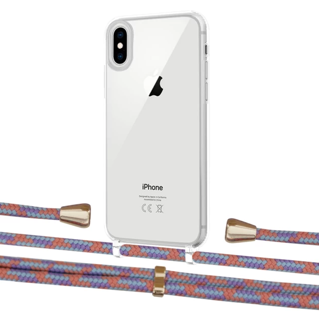 Чехол Upex Crossbody Protection Case для iPhone XS | X Crystal with Aide Blue Sunset and Casquette Gold (UP101619)