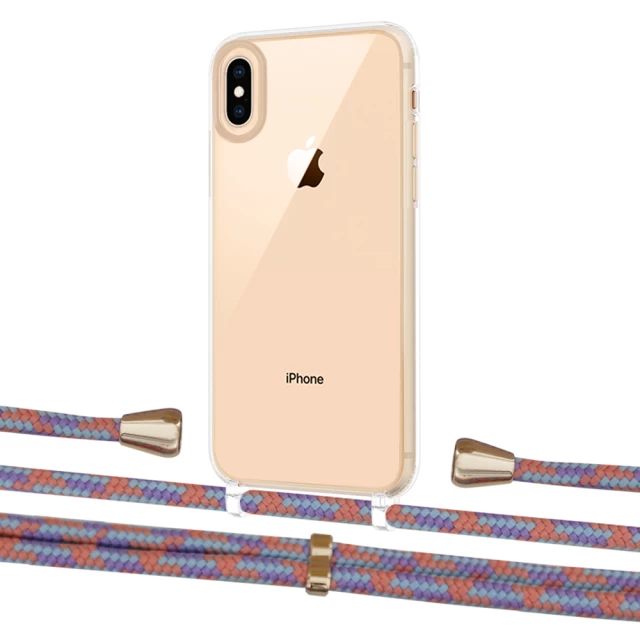 Чохол Upex Crossbody Protection Case для iPhone XS Max Crystal with Aide Blue Sunset and Casquette Gold (UP102179)