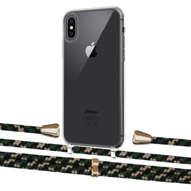 Чехол Upex Crossbody Protection Case для iPhone XS Max Crystal with Aide Juniper Camouflage and Casquette Gold (UP102182)