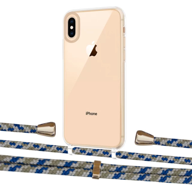 Чохол Upex Crossbody Protection Case для iPhone XS Max Crystal with Aide Steel Camouflage and Casquette Gold (UP102184)