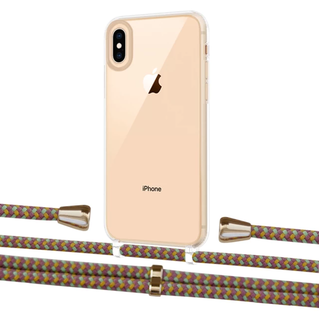 Чехол Upex Crossbody Protection Case для iPhone XS | X Crystal with Aide Couleur Vintage and Casquette Gold (UP101628)