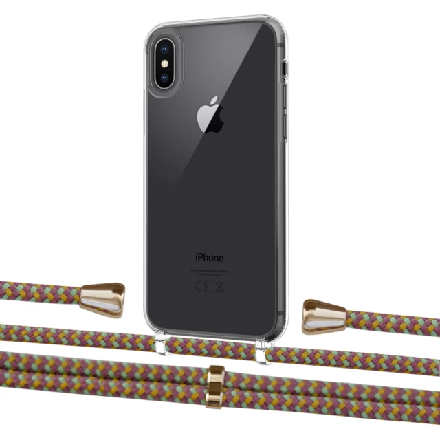 Чехол Upex Crossbody Protection Case для iPhone XS Max Crystal with Aide Couleur Vintage and Casquette Gold (UP102188)