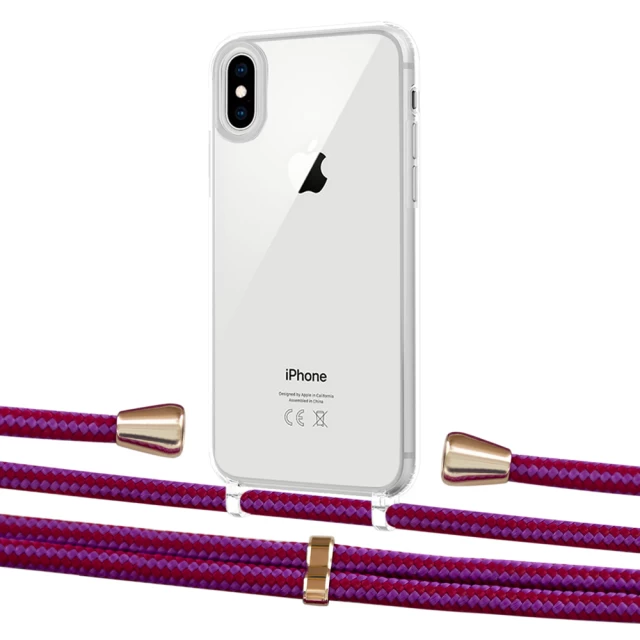 Чохол Upex Crossbody Protection Case для iPhone XS | X Crystal with Aide Rouge Cramoisi and Casquette Gold (UP101629)
