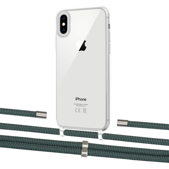Чехол Upex Crossbody Protection Case для iPhone XS | X Crystal with Aide Cactus and Cap Silver (UP101633)