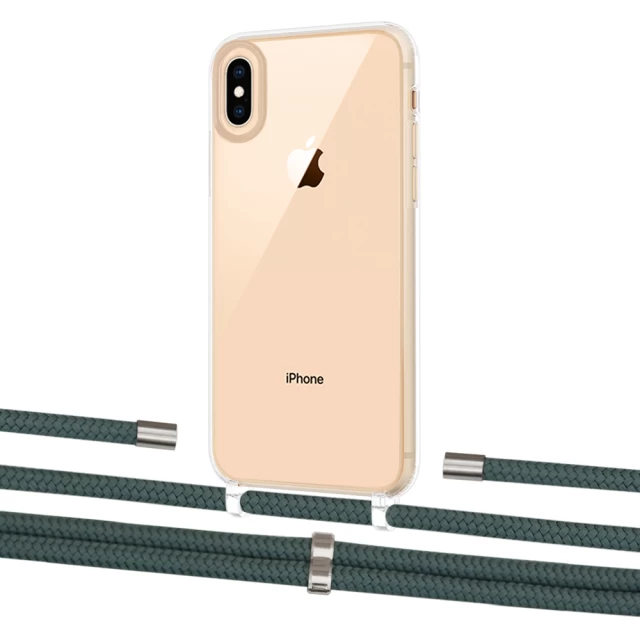Чехол Upex Crossbody Protection Case для iPhone XS Max Crystal with Aide Cactus and Cap Silver (UP102193)