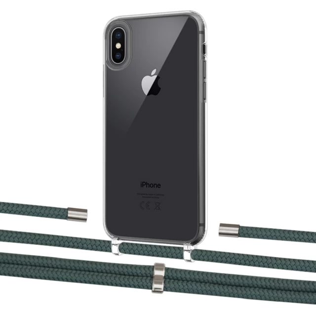 Чехол Upex Crossbody Protection Case для iPhone XS Max Crystal with Aide Cactus and Cap Silver (UP102193)