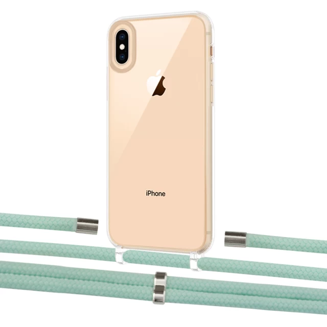 Чехол Upex Crossbody Protection Case для iPhone XS | X Crystal with Aide Pistachio and Cap Silver (UP101636)