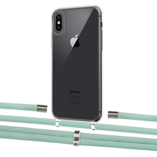 Чохол Upex Crossbody Protection Case для iPhone XS | X Crystal with Aide Pistachio and Cap Silver (UP101636)