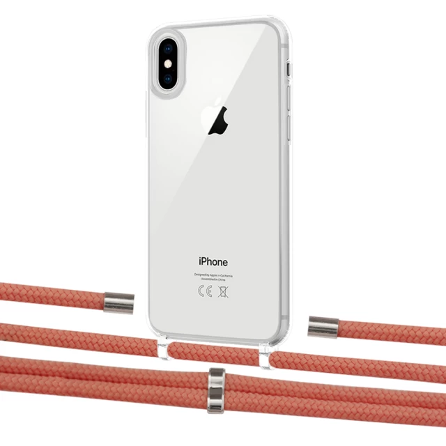 Чохол Upex Crossbody Protection Case для iPhone XS | X Crystal with Aide Cantaloupe and Cap Silver (UP101637)
