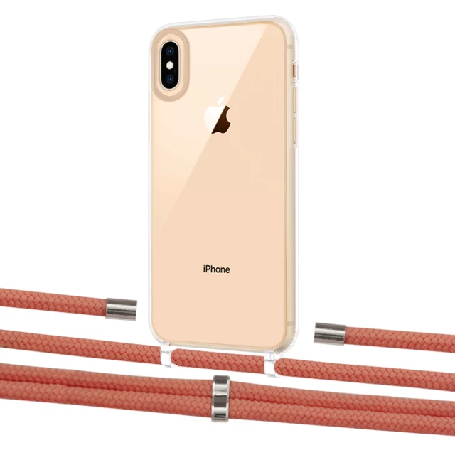 Чехол Upex Crossbody Protection Case для iPhone XS Max Crystal with Aide Cantaloupe and Cap Silver (UP102197)