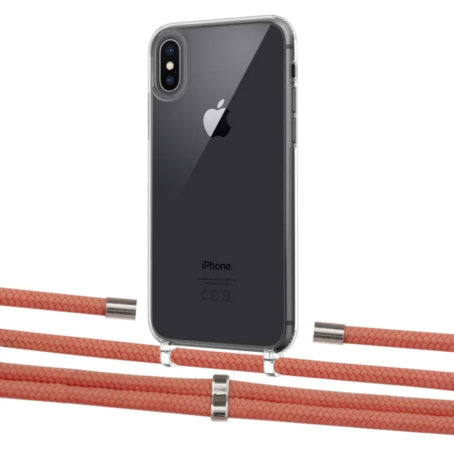 Чехол Upex Crossbody Protection Case для iPhone XS | X Crystal with Aide Cantaloupe and Cap Silver (UP101637)