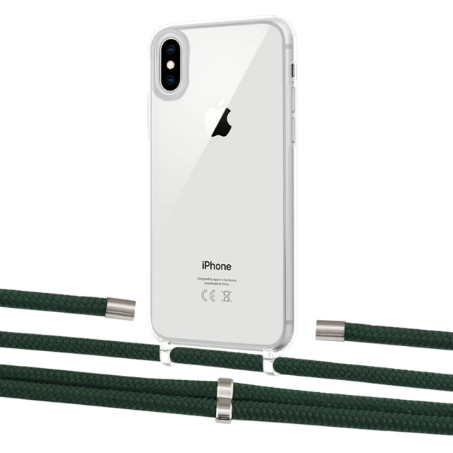 Чохол Upex Crossbody Protection Case для iPhone XS Max Crystal with Aide Cyprus Green and Cap Silver (UP102199)