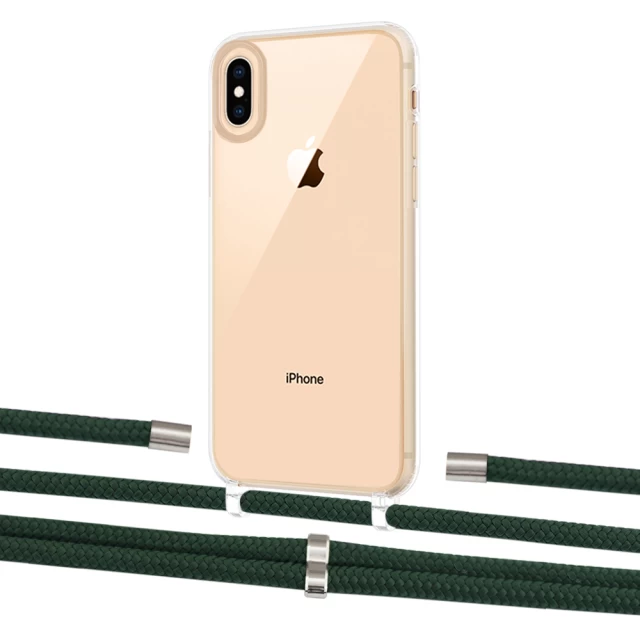 Чехол Upex Crossbody Protection Case для iPhone XS Max Crystal with Aide Cyprus Green and Cap Silver (UP102199)
