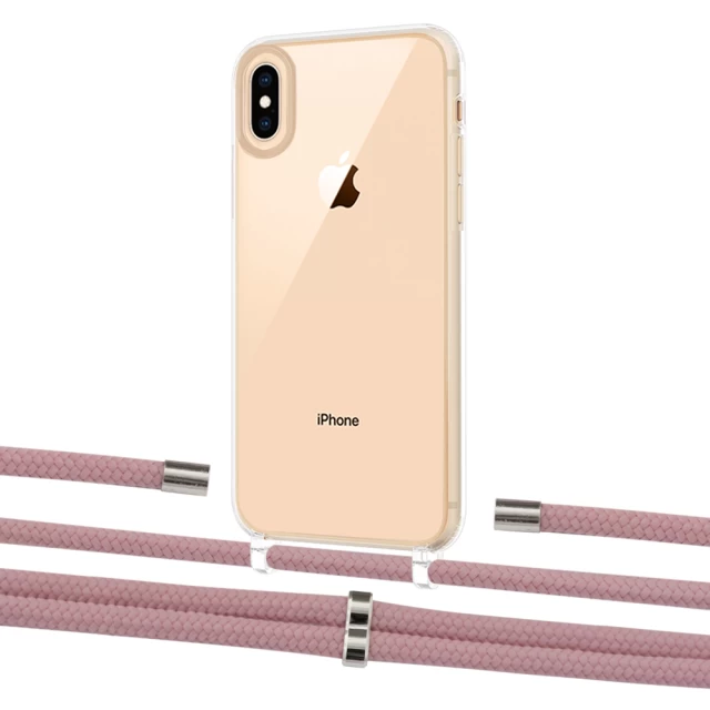 Чехол Upex Crossbody Protection Case для iPhone XS Max Crystal with Aide Carnation and Cap Silver (UP102201)