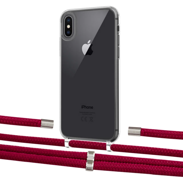 Чехол Upex Crossbody Protection Case для iPhone XS | X Crystal with Aide Chili Pepper and Cap Silver (UP101643)