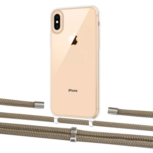 Чохол Upex Crossbody Protection Case для iPhone XS Max Crystal with Aide Champagne and Cap Silver (UP102204)