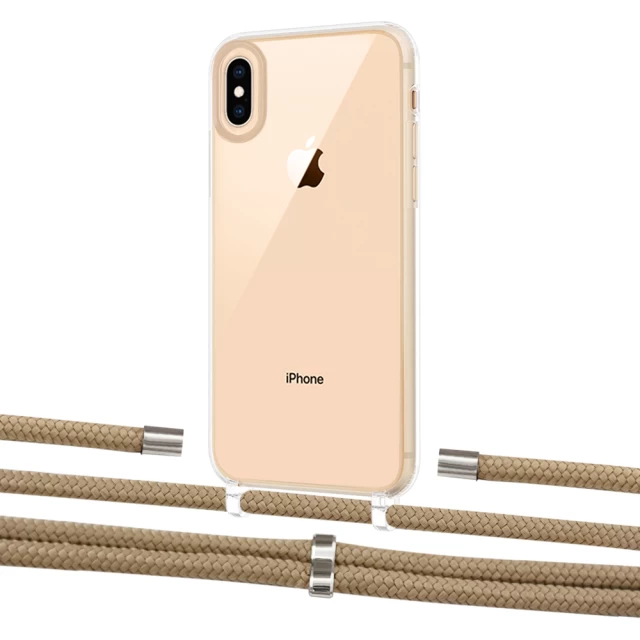 Чехол Upex Crossbody Protection Case для iPhone XS | X Crystal with Aide Sand and Cap Silver (UP101645)