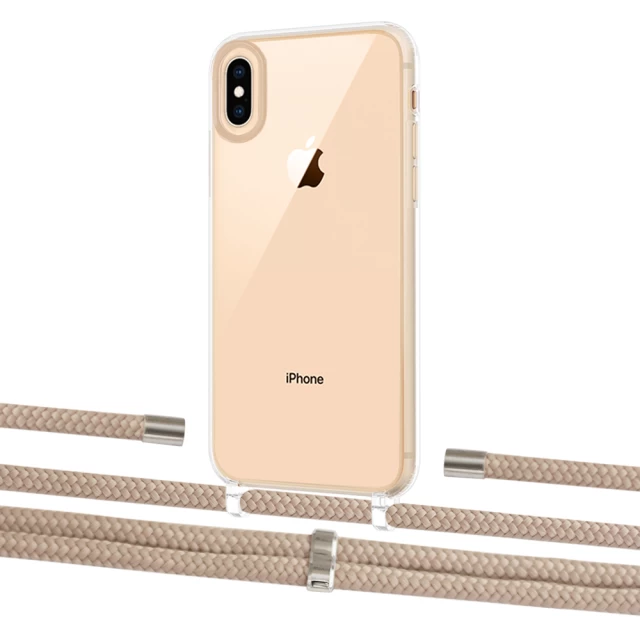 Чохол Upex Crossbody Protection Case для iPhone XS Max Crystal with Aide Peony Pink and Cap Silver (UP102206)