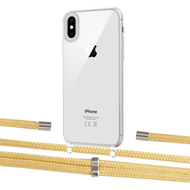 Чохол Upex Crossbody Protection Case для iPhone XS | X Crystal with Aide Banana and Cap Silver (UP101648)