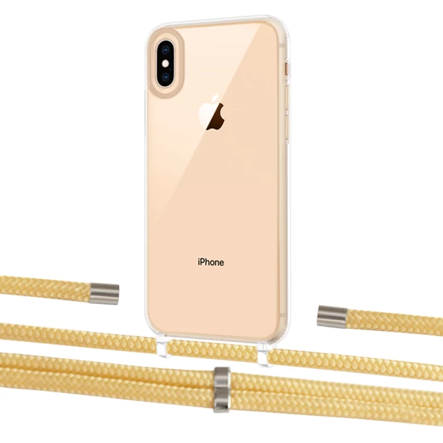 Чехол Upex Crossbody Protection Case для iPhone XS Max Crystal with Aide Banana and Cap Silver (UP102208)