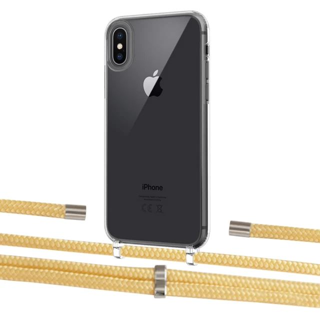 Чохол Upex Crossbody Protection Case для iPhone XS Max Crystal with Aide Banana and Cap Silver (UP102208)