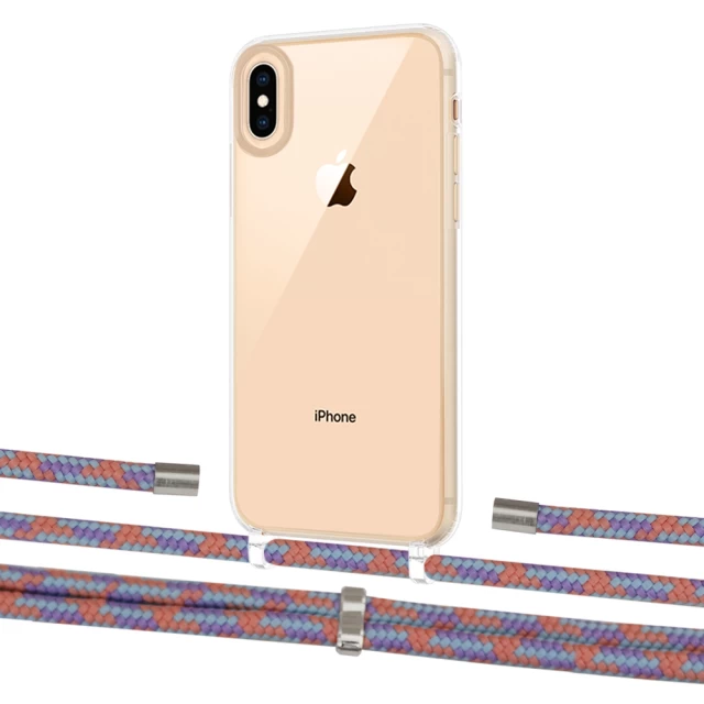 Чохол Upex Crossbody Protection Case для iPhone XS | X Crystal with Aide Blue Sunset and Cap Silver (UP101654)