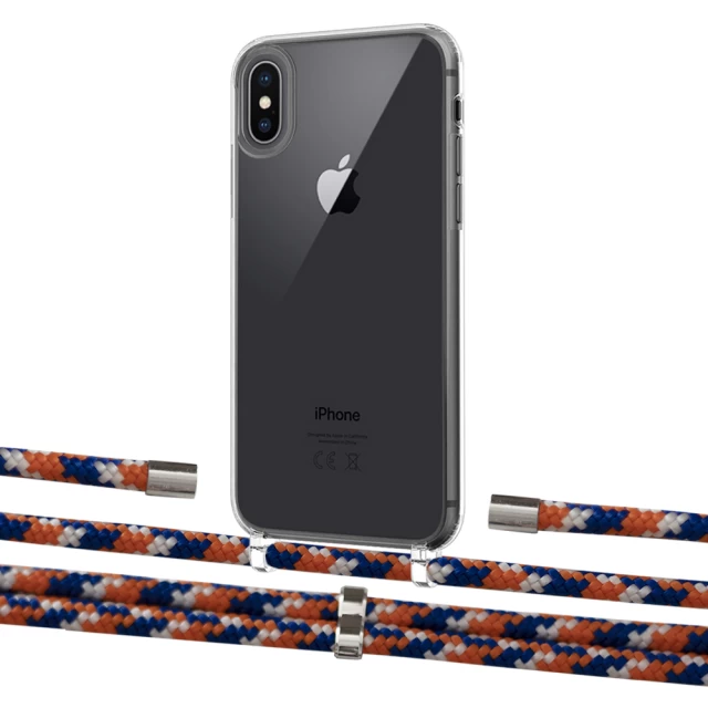 Чохол Upex Crossbody Protection Case для iPhone XS Max Crystal with Aide Orange Azure and Cap Silver (UP102215)