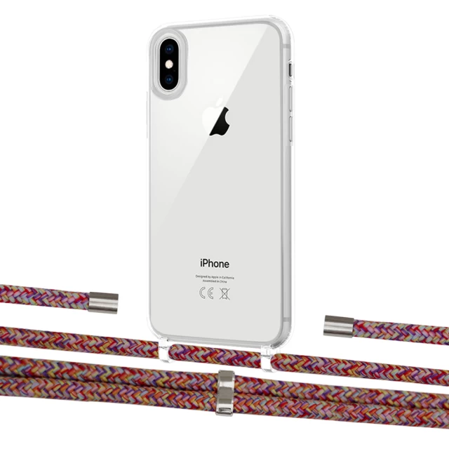 Чохол Upex Crossbody Protection Case для iPhone XS | X Crystal with Aide Melanger and Cap Silver (UP101661)