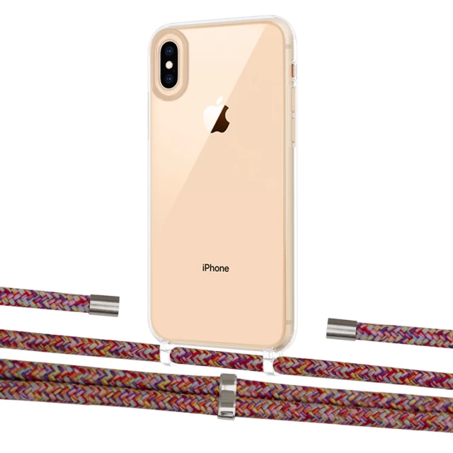 Чехол Upex Crossbody Protection Case для iPhone XS | X Crystal with Aide Melanger and Cap Silver (UP101661)