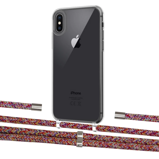 Чехол Upex Crossbody Protection Case для iPhone XS Max Crystal with Aide Melanger and Cap Silver (UP102221)