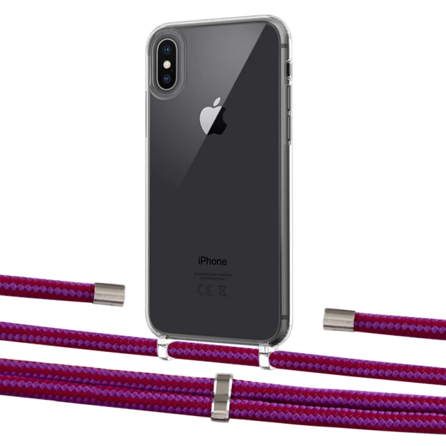 Чохол Upex Crossbody Protection Case для iPhone XS Max Crystal with Aide Rouge Cramoisi and Cap Silver (UP102224)
