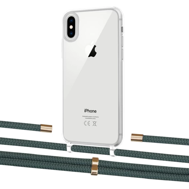 Чехол Upex Crossbody Protection Case для iPhone XS Max Crystal with Aide Cactus and Cap Gold (UP102228)