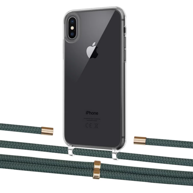 Чехол Upex Crossbody Protection Case для iPhone XS | X Crystal with Aide Cactus and Cap Gold (UP101668)
