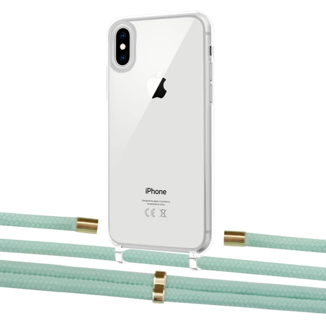 Чохол Upex Crossbody Protection Case для iPhone XS | X Crystal with Aide Pistachio and Cap Gold (UP101671)